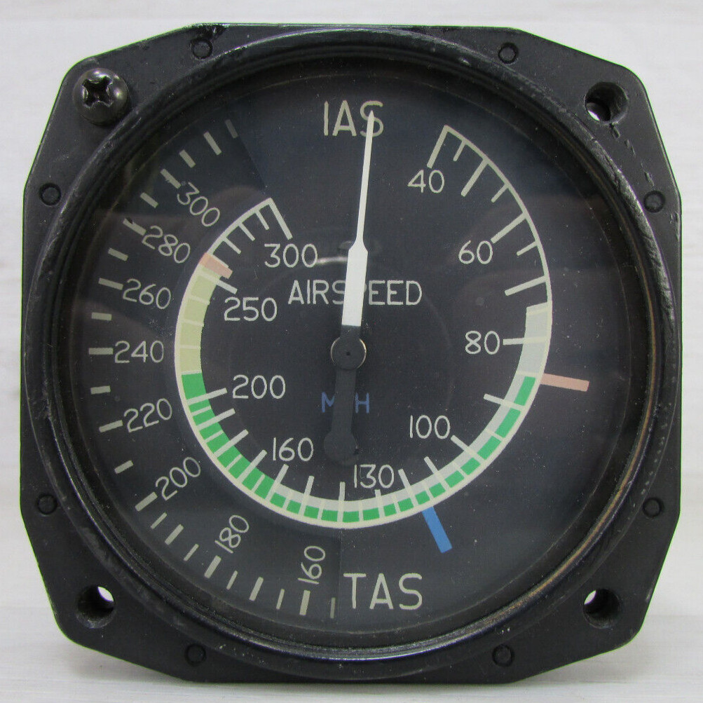 Cessna True Airspeed Indicator C661041-0103 FAA TSO C2b Mfg P/N 27-001-3C9 Vtg