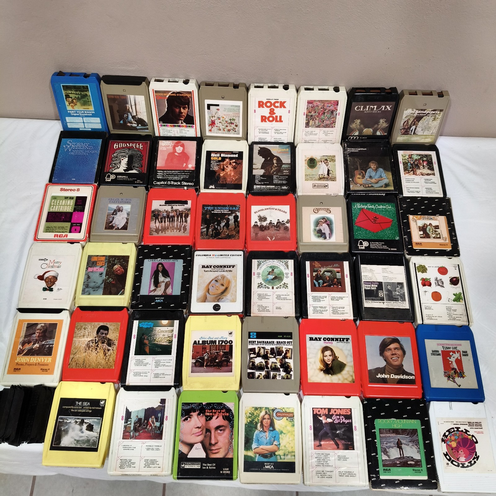 8 Track Tapes LOT x 47 Bundle Cher, Neil Diamond Ray Conniff Godspell