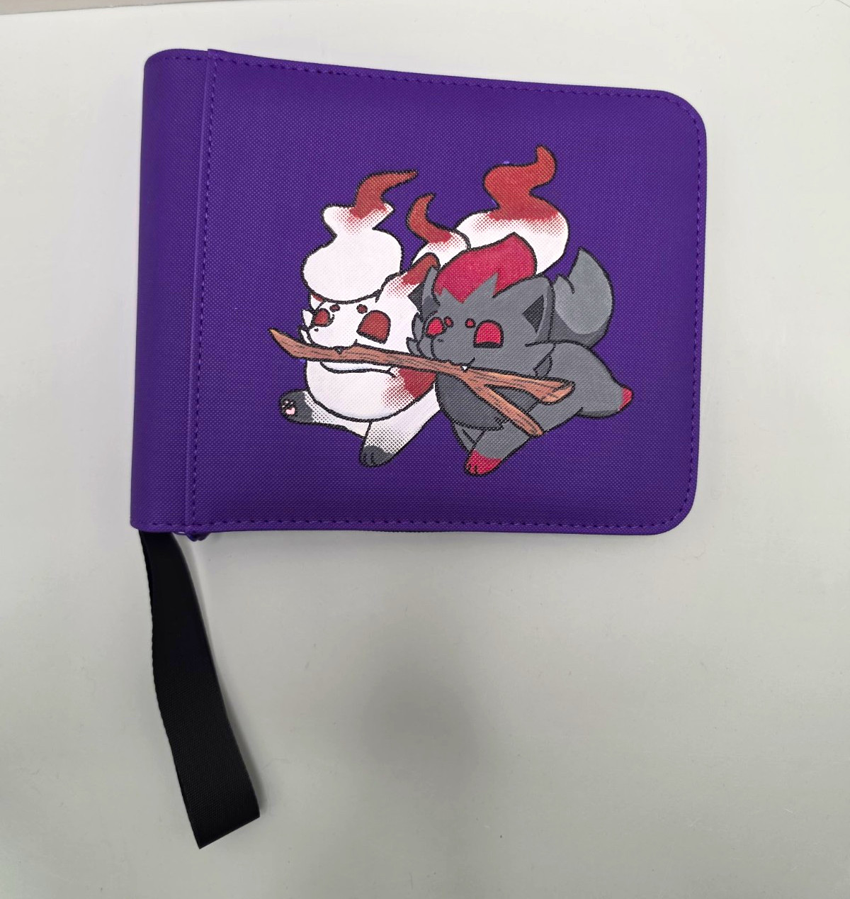 Zorua/Hisuian Zorua Painted 2 Pocket Top Loader Zipper Binder