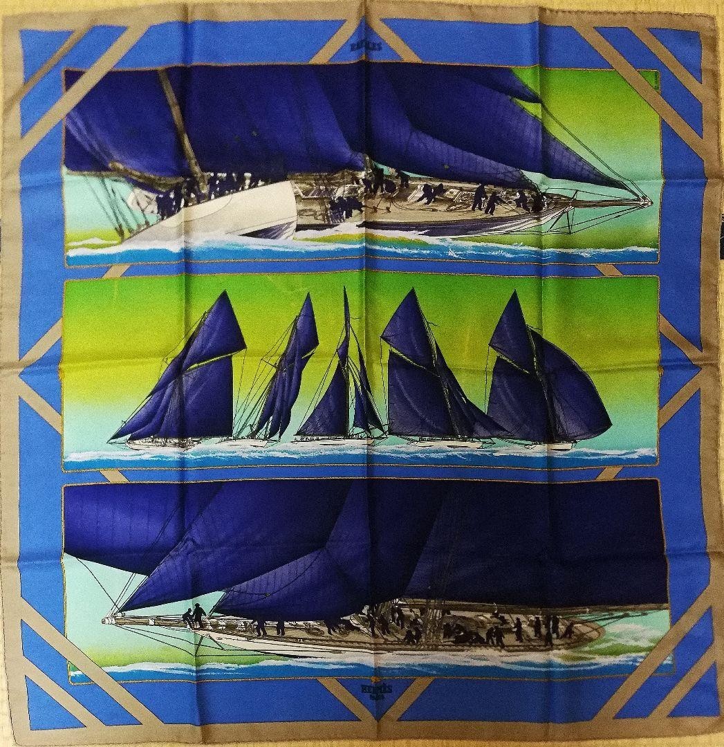 HERMES RAFALES Carre 90 Silk 100% Scarf Multicolor