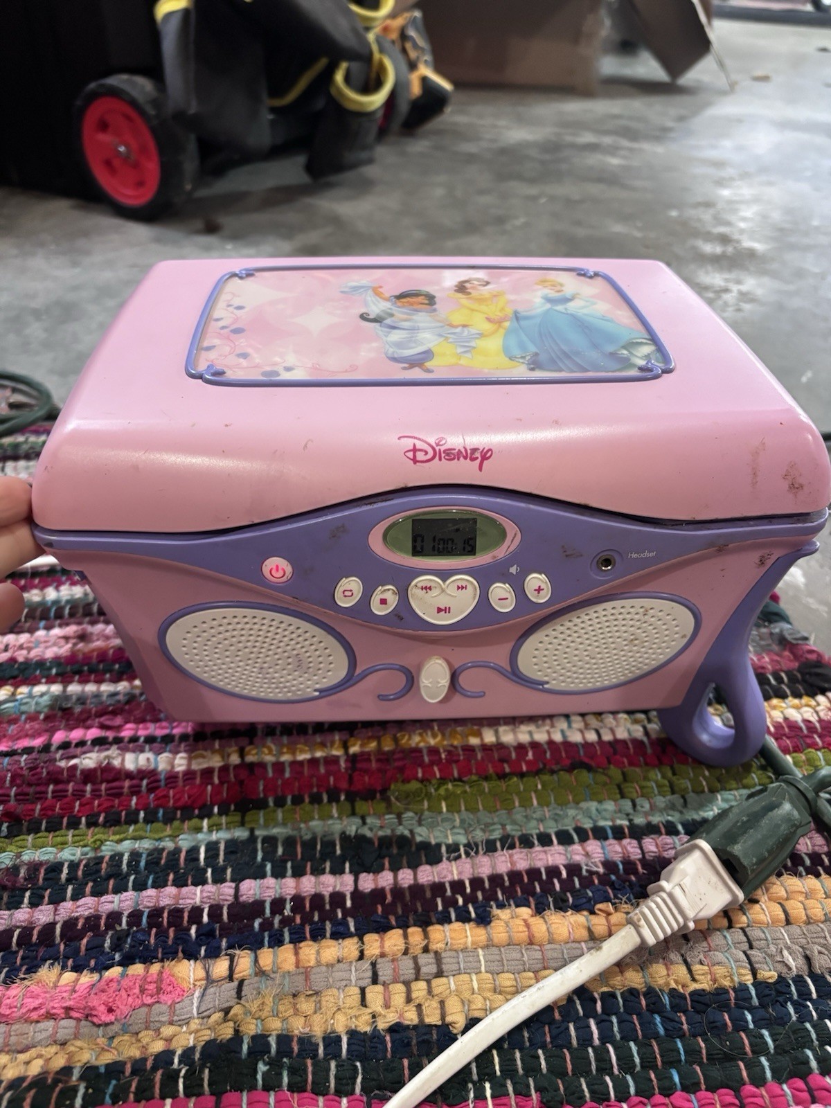 Vintage Y2K Disney Princess Pink Purple CD Player Jewelry Box Mirror WORKS Vintage Y2K Disney Princess Pink Purple CD Player Jewelry Box Mirror WORKS