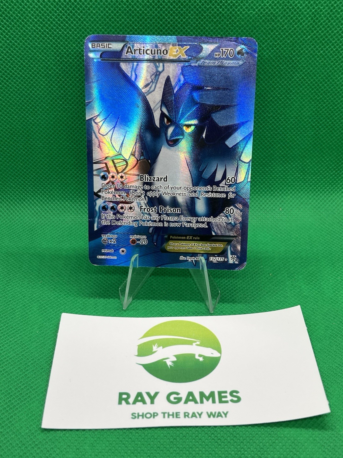 Pokémon TCG Articuno EX 132/135 Plasma Storm Holo Full Art Team Plasma DMG