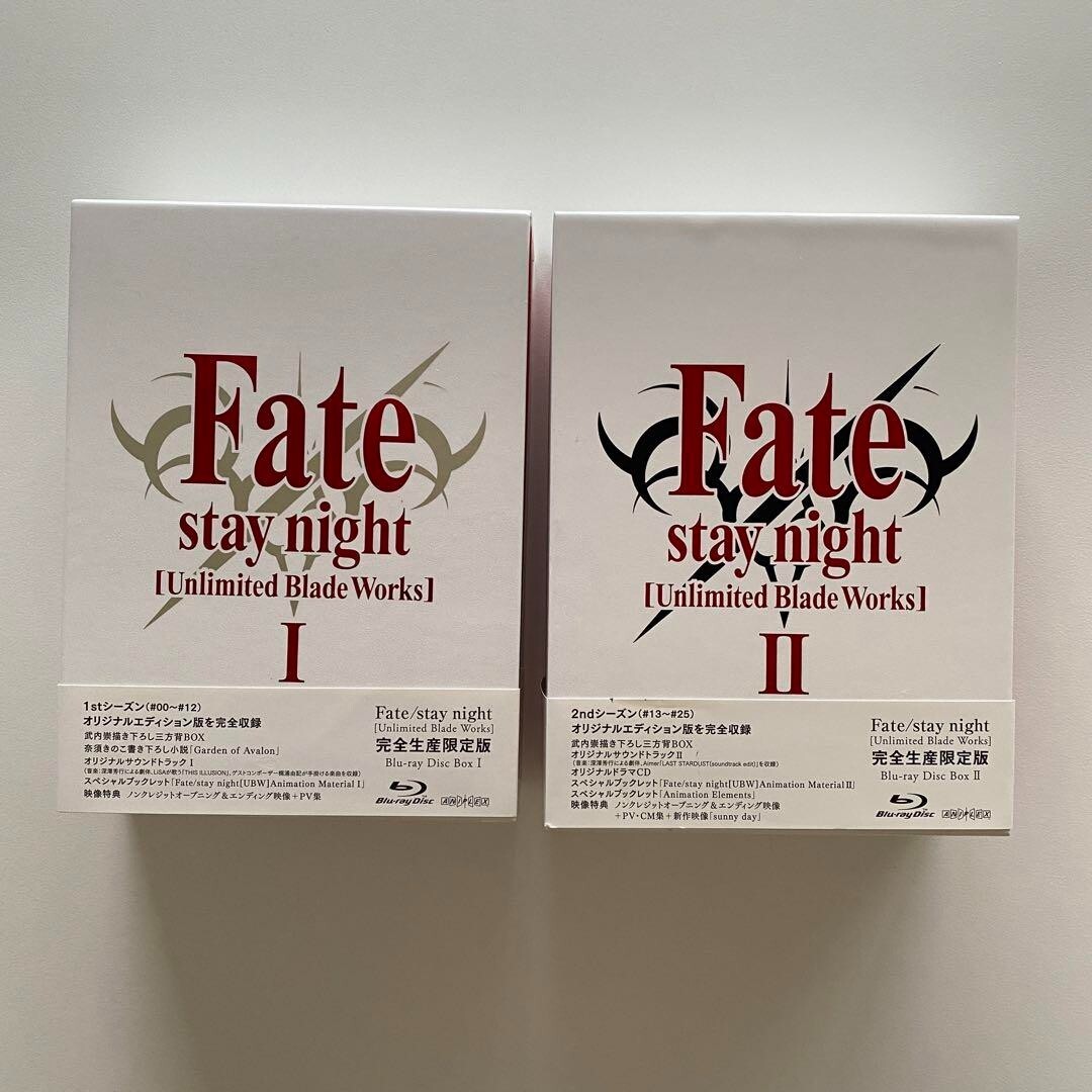 Fate Stay Night Unlimited Blade Works Box Set 1 & 2 Limited Blu-Ray EXPRESS good