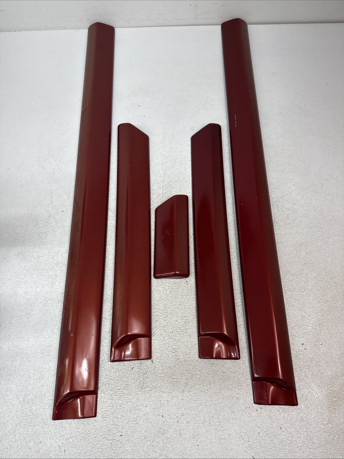 97-01 Jeep Cherokee XJ Classic 4 Door Ext Door Trim Molding Set Red OEM.