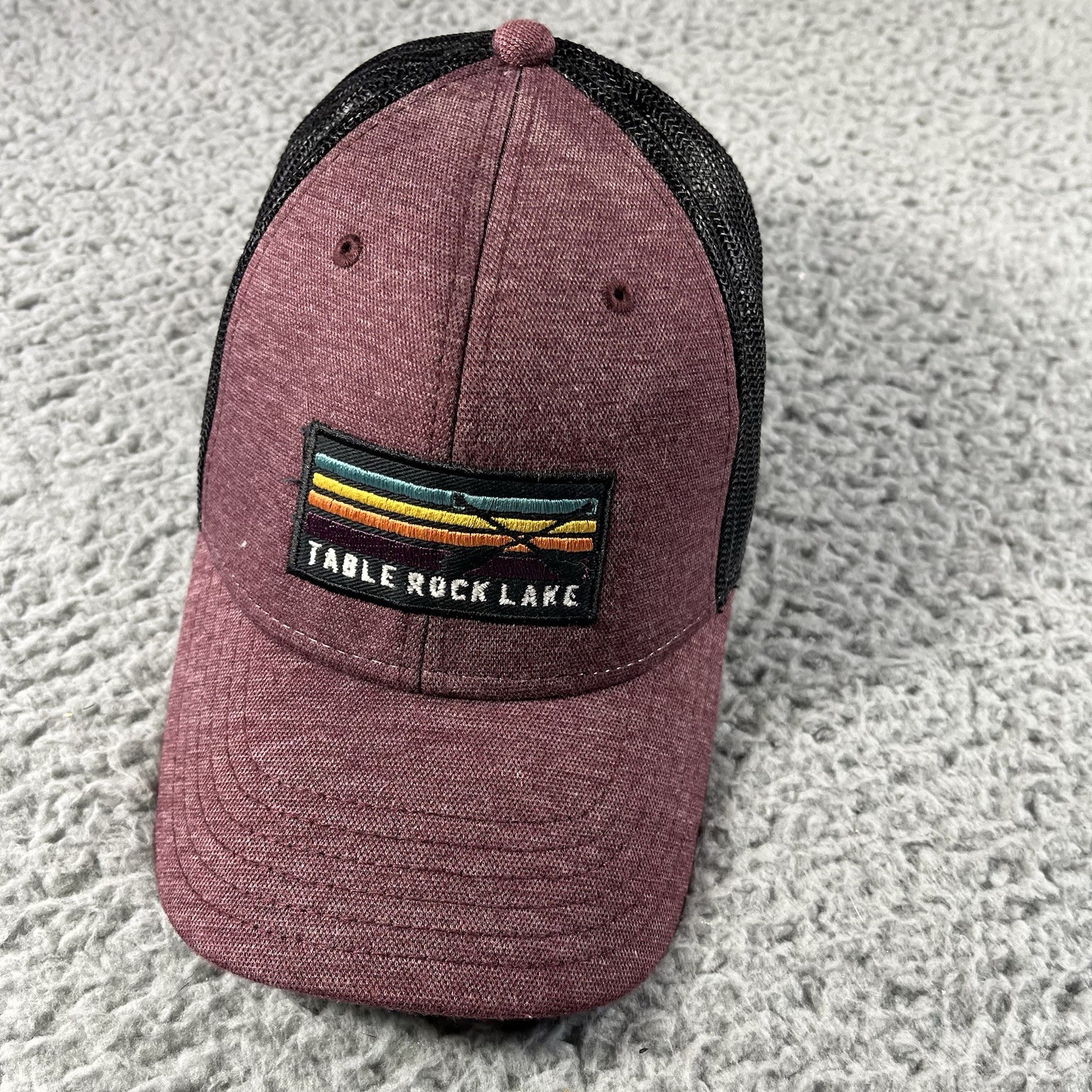 Blue 84 Table Rock Lake Trucker Hat Cap Maroon Black Mesh Snapback Patch OSFA Blue 84 Table Rock Lake Trucker Hat Cap Maroon Black Mesh Snapback Patch OSFA