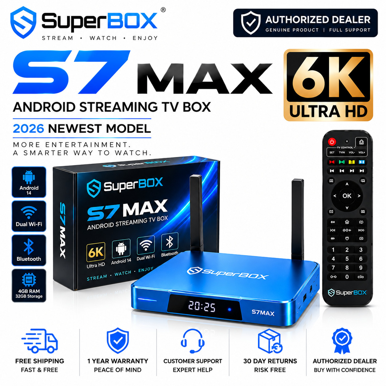 SuperBOX S7 Max - Authorized Dealer + Free Same - Day  Shipping