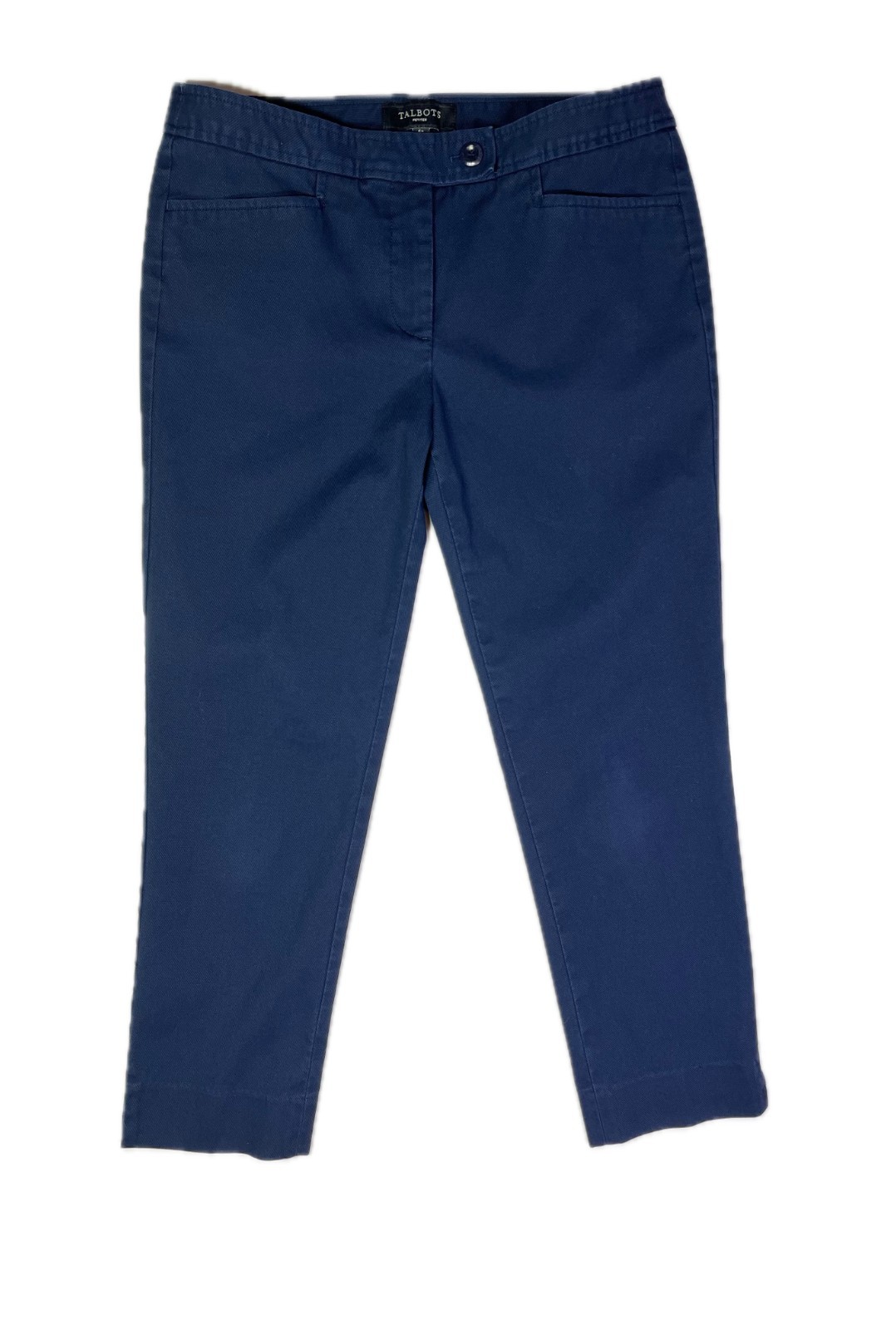 Talbots Size 6P Navy Blue Hampshire Pant Pique Cotton Spandex 24.5\