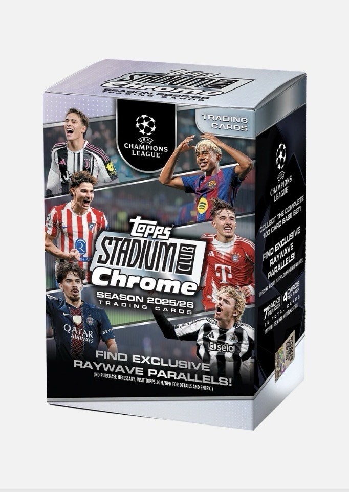 2025-26 TOPPS STADIUM CLUB CHROME UEFA VALUE BLASTER BOX Soccer New Presale QTY