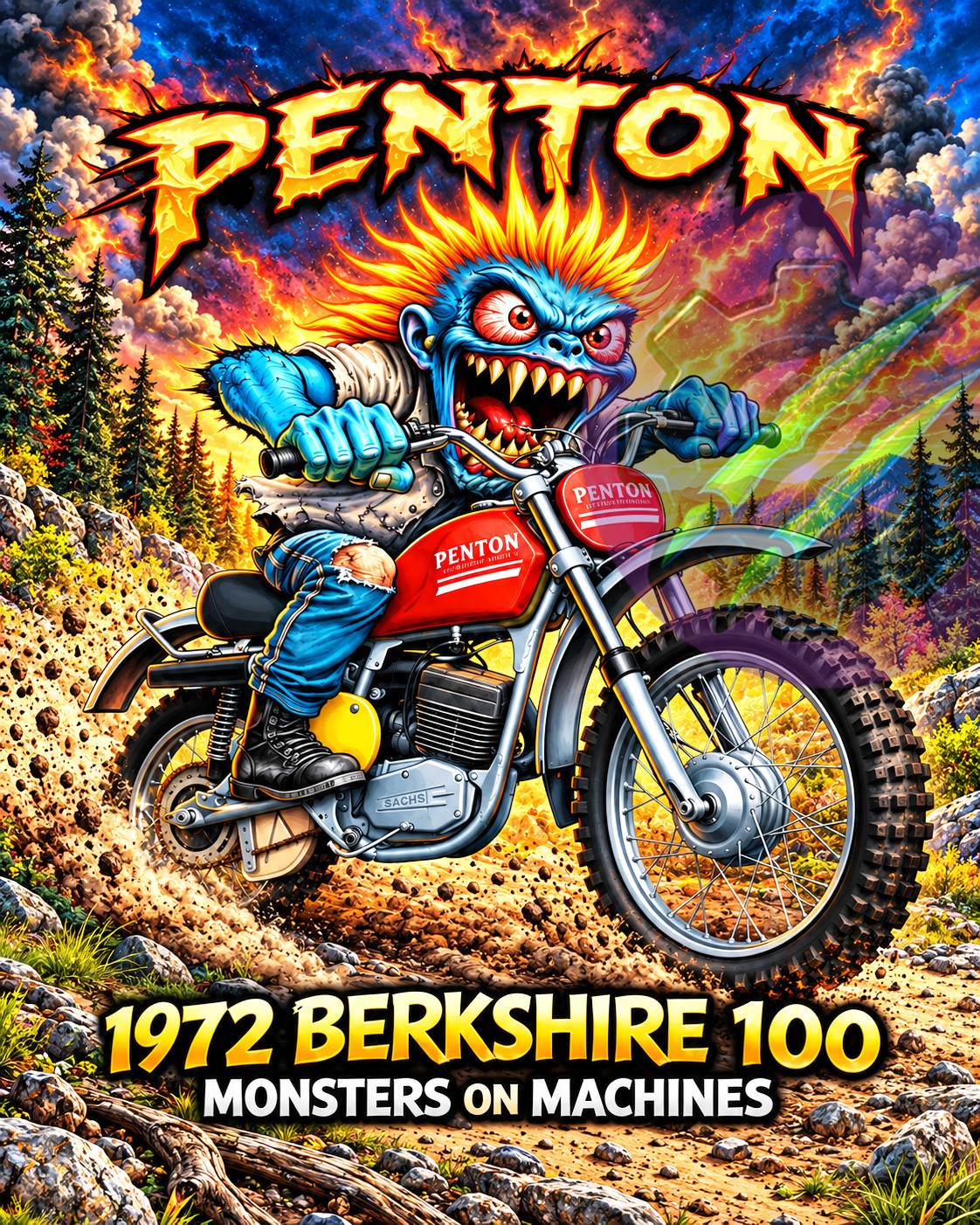 1972 Penton Berkshire 100 Motorcycle 8x10 Glossy Photo Print Monster Art