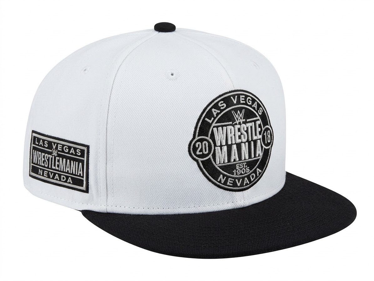 WWE WrestleMania 41 Las Vegas Nevada Circle Hat Cap Snapback Adjustable White