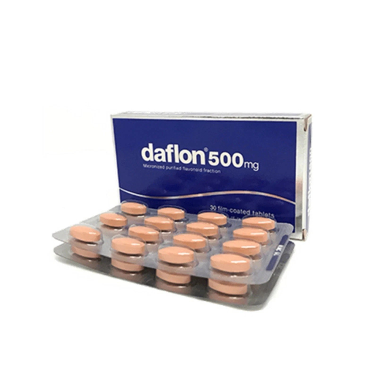 Daflon 500 mg Tablets – 30 Count – Plant-Based Flavonoid Formula – 
