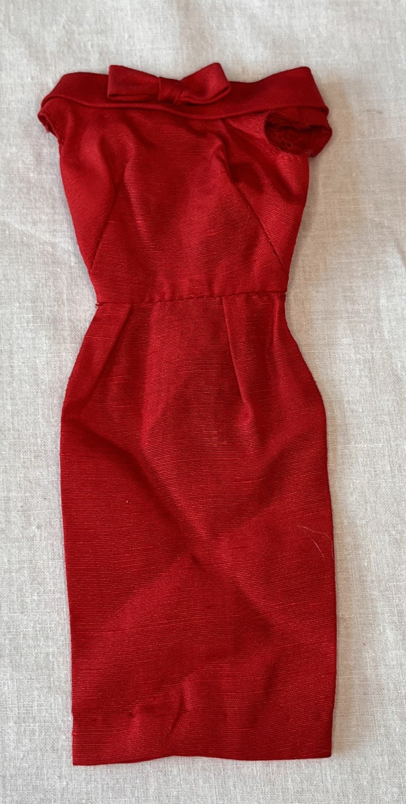 VINTAGE BARBIE 1962 Red Silk Sheath, HTF, Beautiful Excellent Condition
