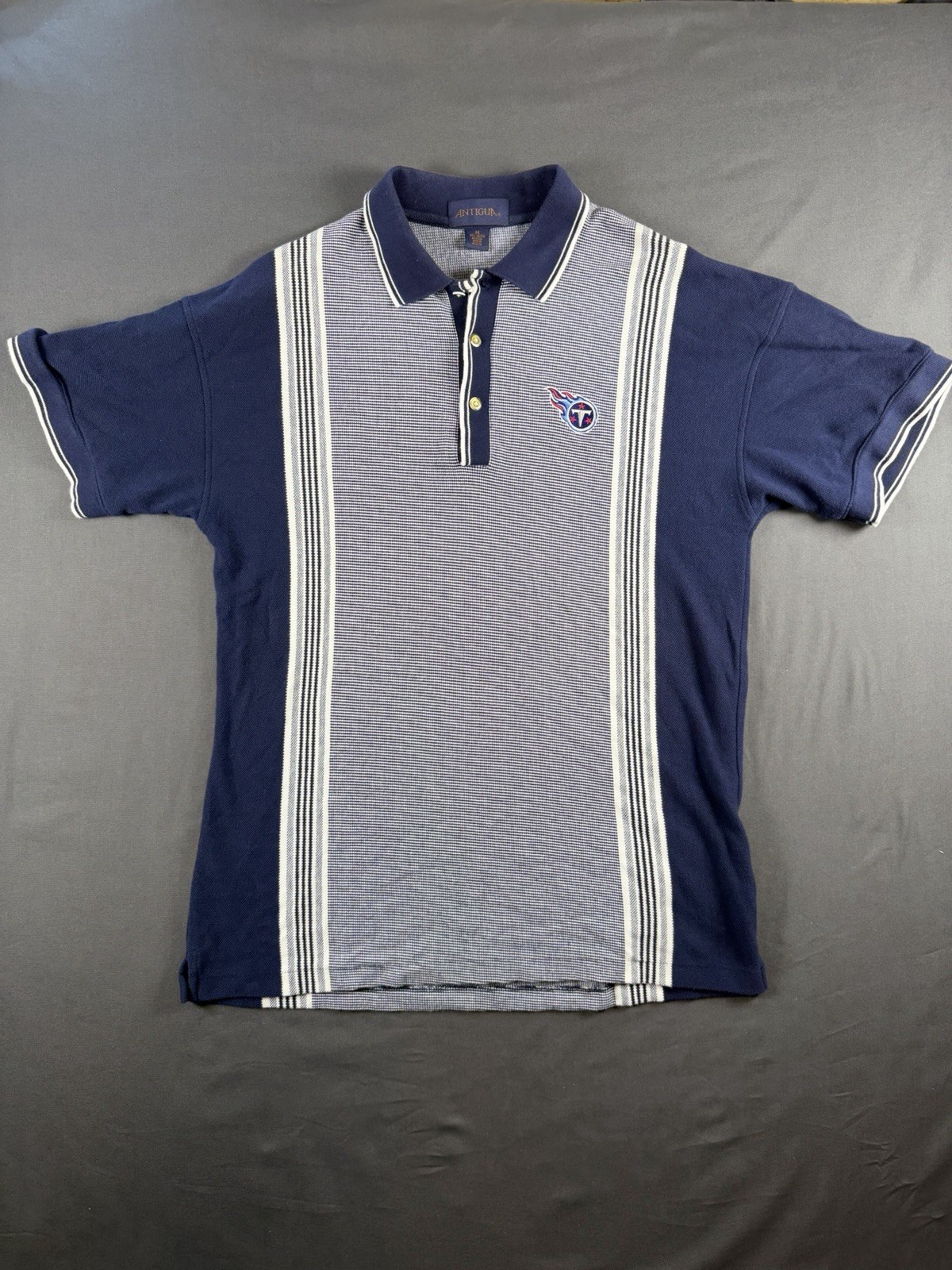 Vintage Antigua Tennessee Titans Polo Shirt -Navy Blue - NFL - Mens Size M