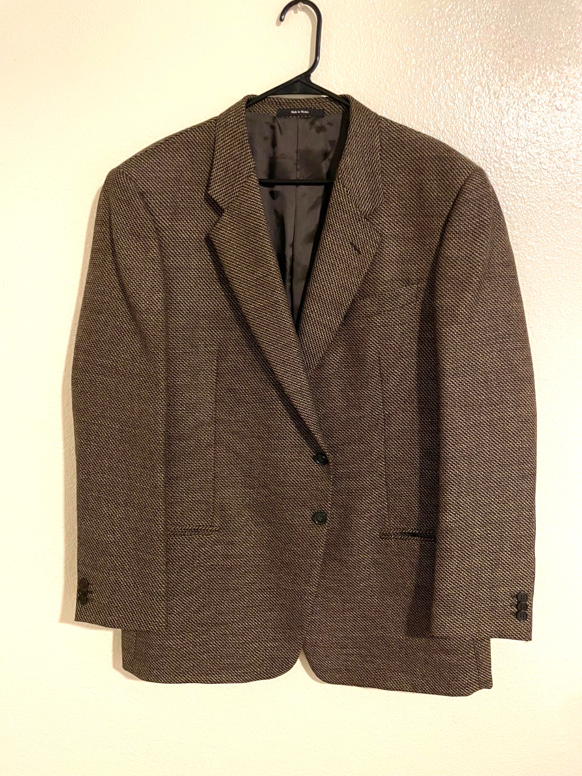 Vintage MANI Men’s 46 100% Wool Brown Tweed Blazer Sport Coat