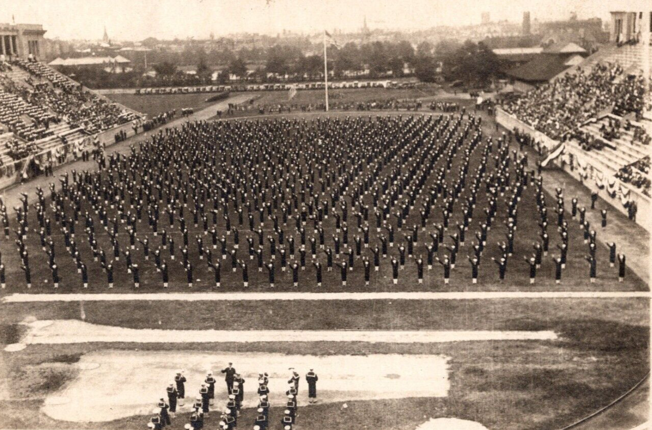 c1918 HARVARD Stadium & LOADED Field CAMBRIDGE MA RARE Postcard c1918 HARVARD Stadium & LOADED Field CAMBRIDGE MA RARE Postcard
