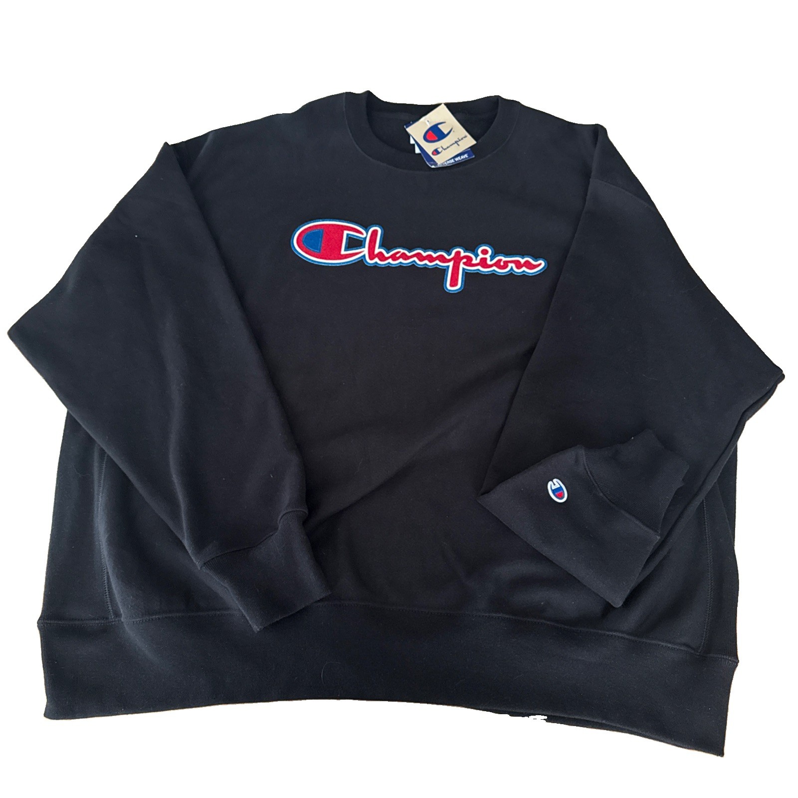 NWT Vintage 90s Champion Logo Embroidered Reverse Weave Sweatshirt 3XL Black NWT Vintage 90s Champion Logo Embroidered Reverse Weave Sweatshirt 3XL Black