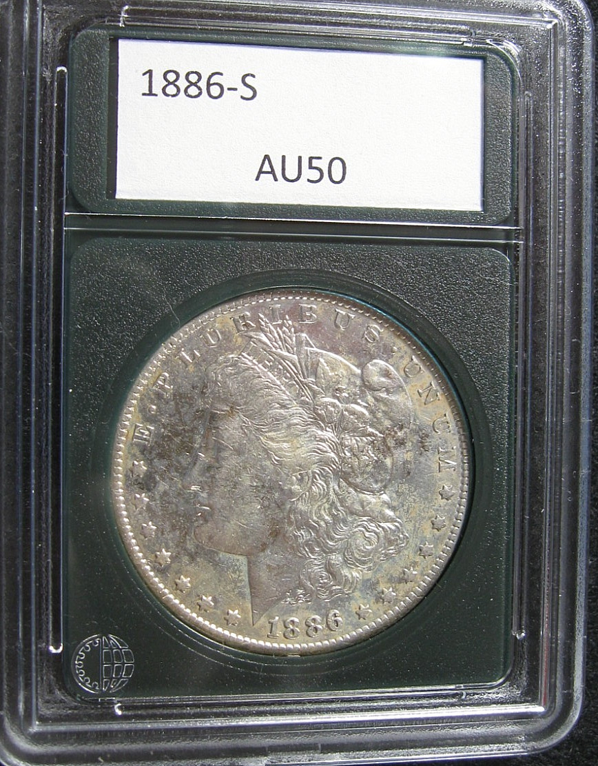 1886 S MORGAN SILVER DOLLAR $1 - AU Cleaned 1886 S MORGAN SILVER DOLLAR $1 - AU Cleaned