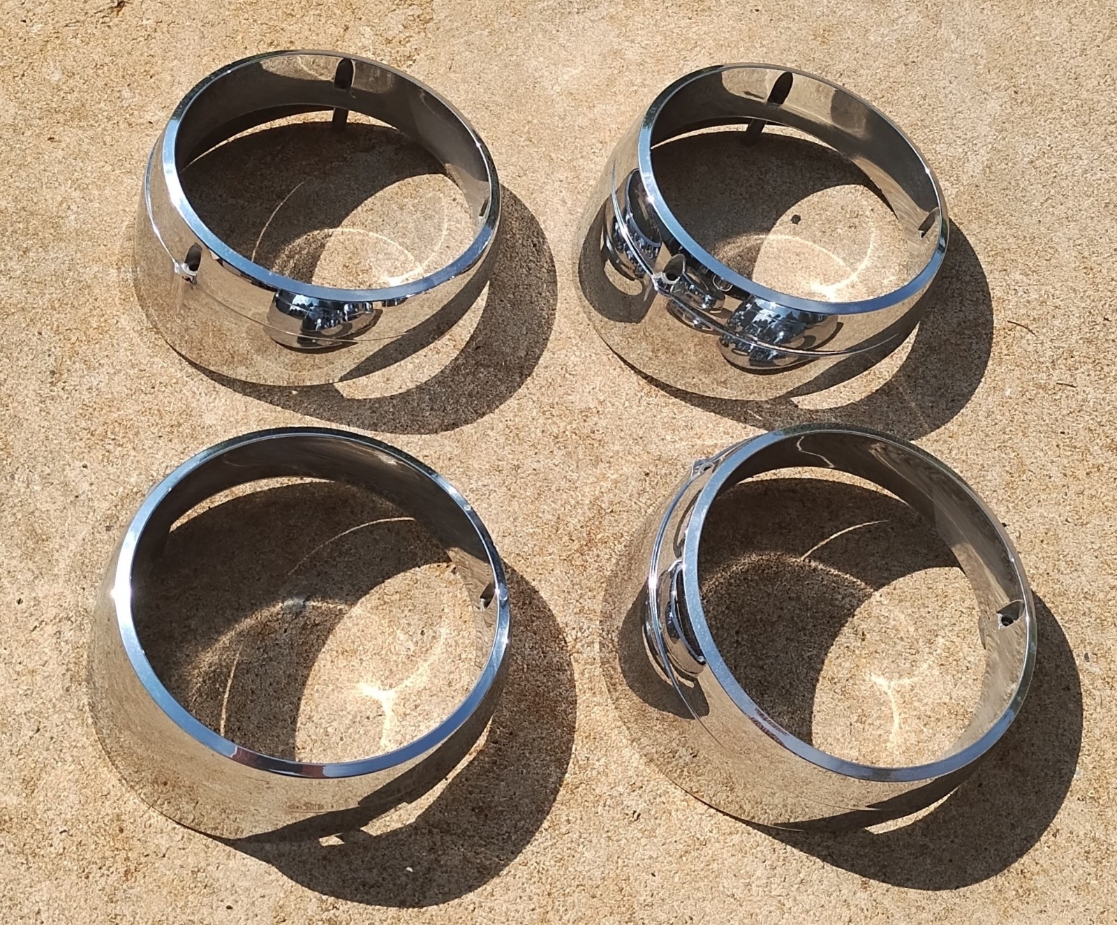 1964 IMPERIAL HEADLIGHT BEZEL ASSEMBLY VGC Factory Original ( set of 4 ) USED