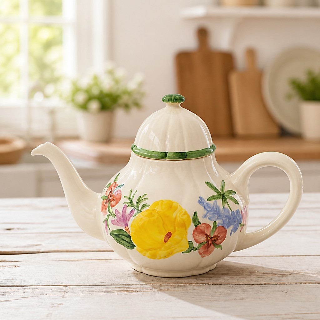 Rare Franciscan Wildflower Teapot W/ Lid Made In California USA Vintage