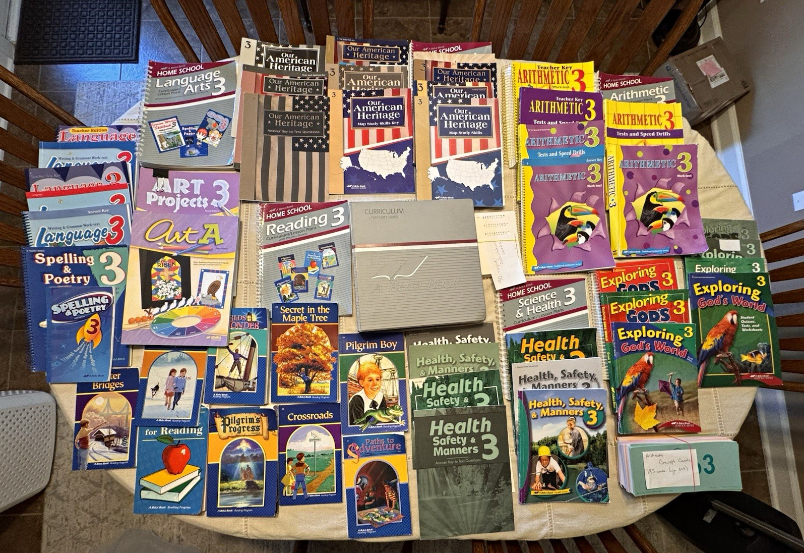 Abeka 3rd Grade Homeschool MASSIVE 52-Book Bundle + 193 Concept Cards + 90 Rapid