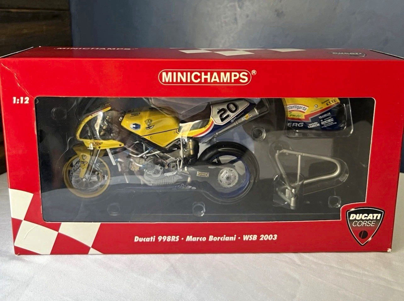 MINICHAMPS 1:12 Ducati 998RS Marco Borciani Ducati Corse WSB 2003