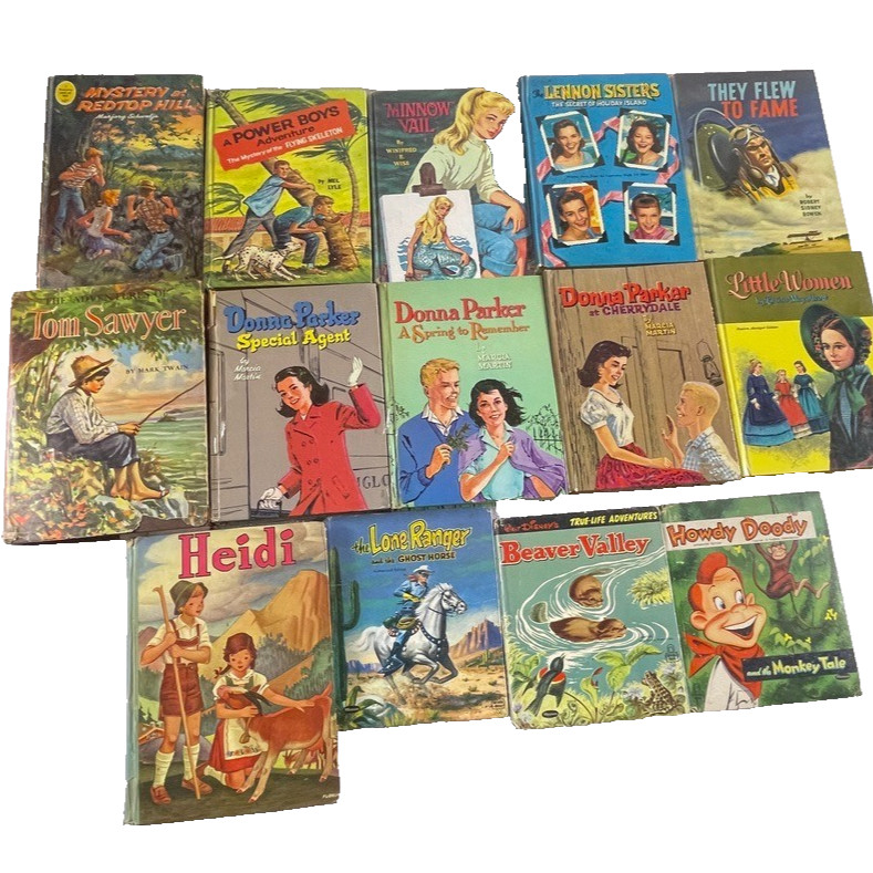 Vintage Whitman Book Lot 14 HC Tom Sawyer Donna Parker Lennon Sisters Heidi