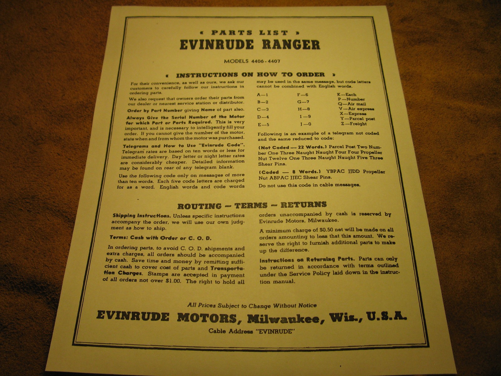 Evinrude Ranger 4406 4407 parts catalog Evinrude Ranger 4406 4407 parts catalog