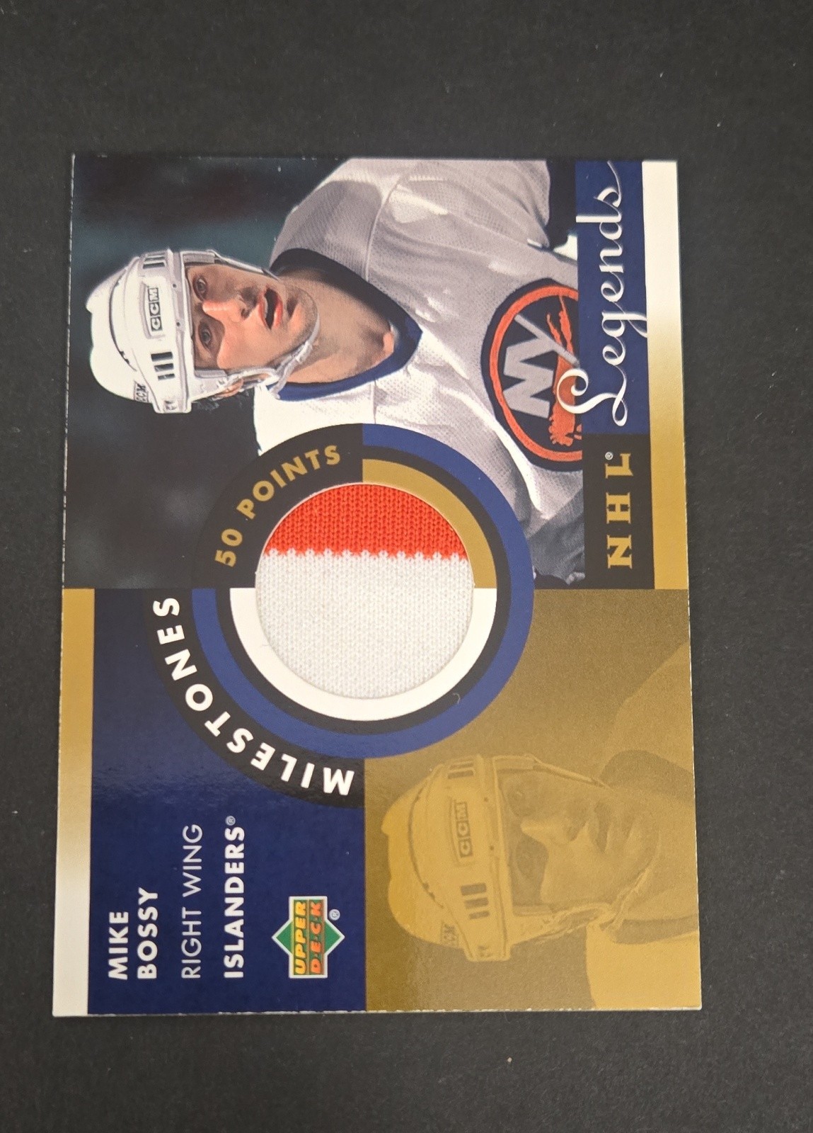 2001-02 Upper Deck Legends - Milestones Jerseys Mike Bossy #M-MB (MEM)