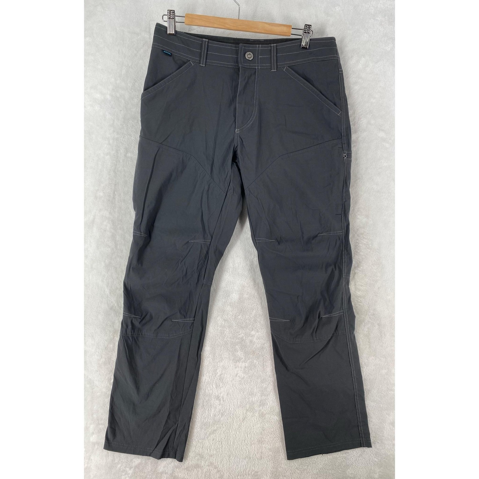 Kuhl Pants Mens 32x30 Gray Stretch Cargo Hiking Zip Pocket Quick Dry Outdoor