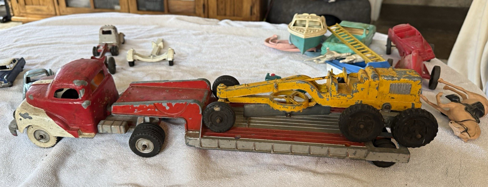 Hubley Kiddie Vintage Toy 500 Series Pressed Steel Tractor; Truck;Grader Hubley Kiddie Vintage Toy 500 Series Pressed Steel Tractor; Truck;Grader
