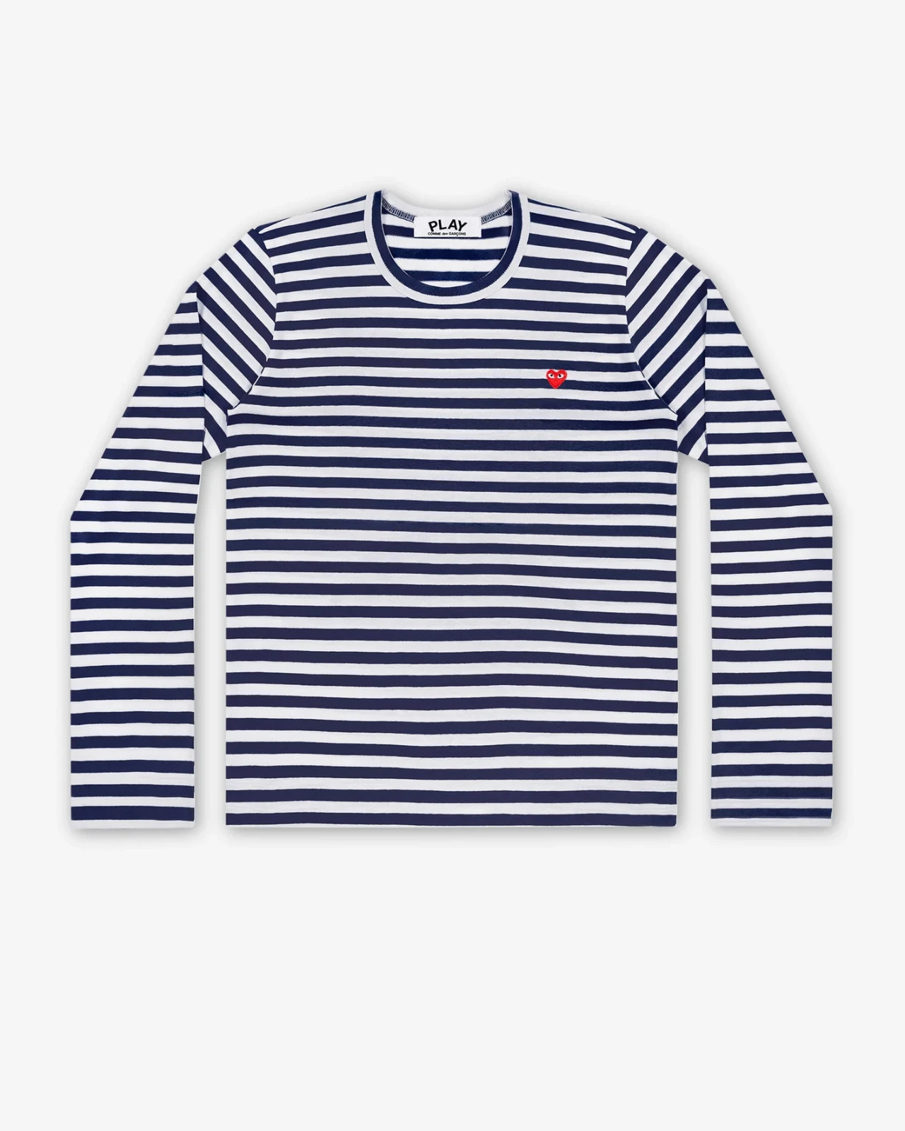 Comme Des Garcons Play Men\'s Blue Long Sleeve Striped T-Shirt Size M Comme Des Garcons Play Men\'s Blue Long Sleeve Striped T-Shirt Size M