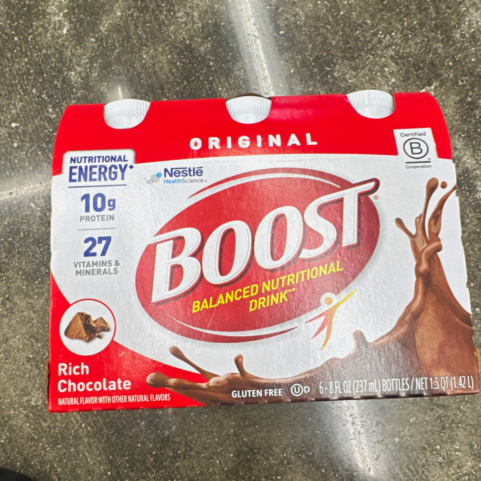 BOOST Original Nutritional Drink Rich Chocolate Gluten-Free 6 x 8 fl oz
