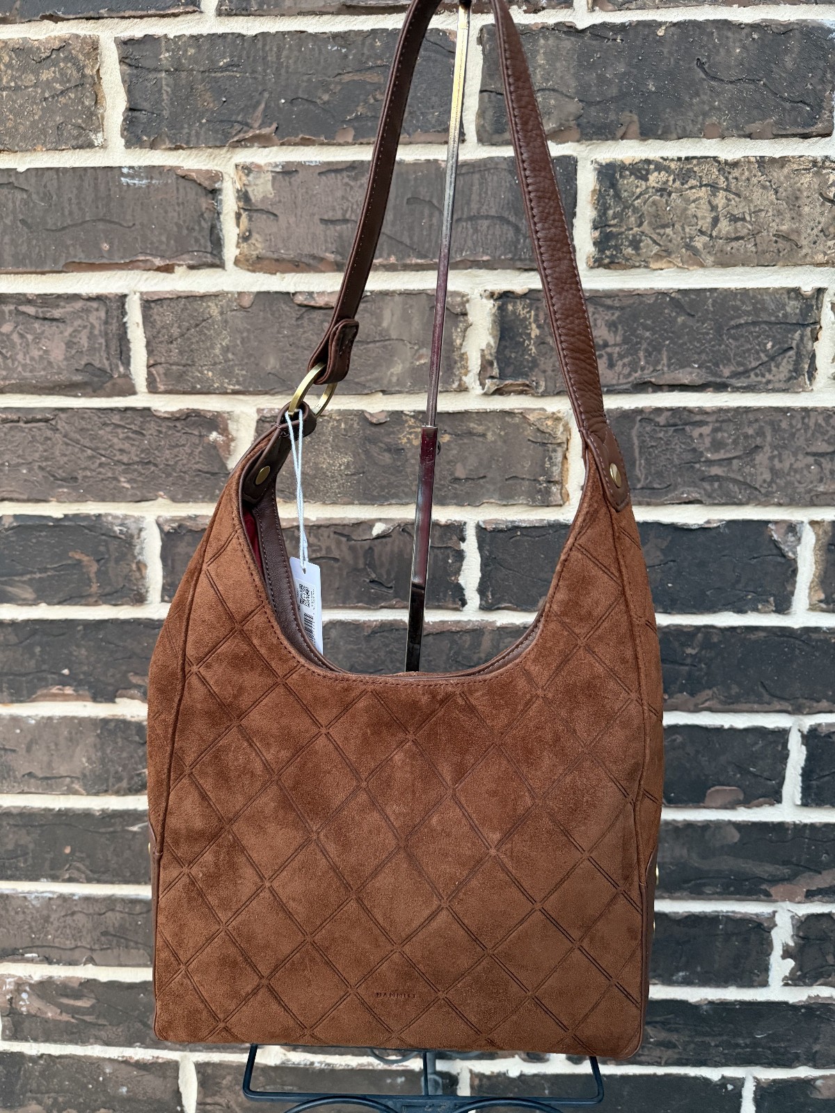 NWT Hammitt Tim Medium Hobo Shoulder Bag Chocolate Diamond Suede leather brown