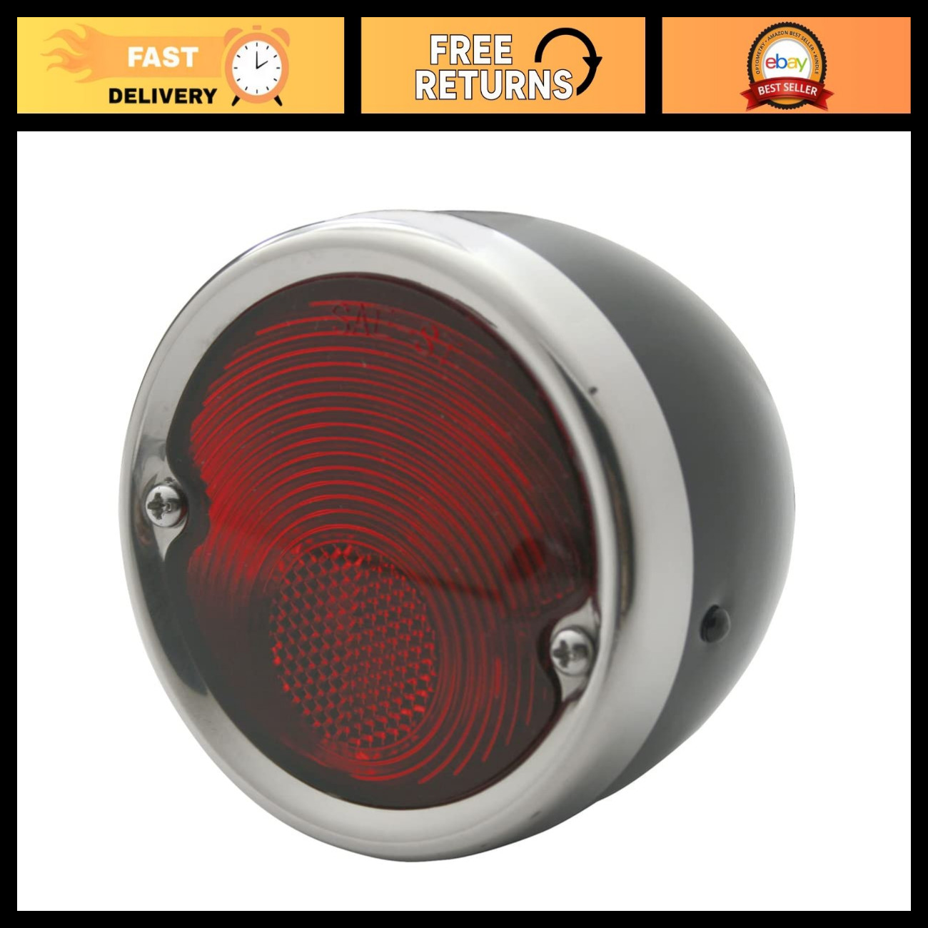 1955-59 Classic Car Tail Light Assembly with Black Housing - Vintage Auto Parts