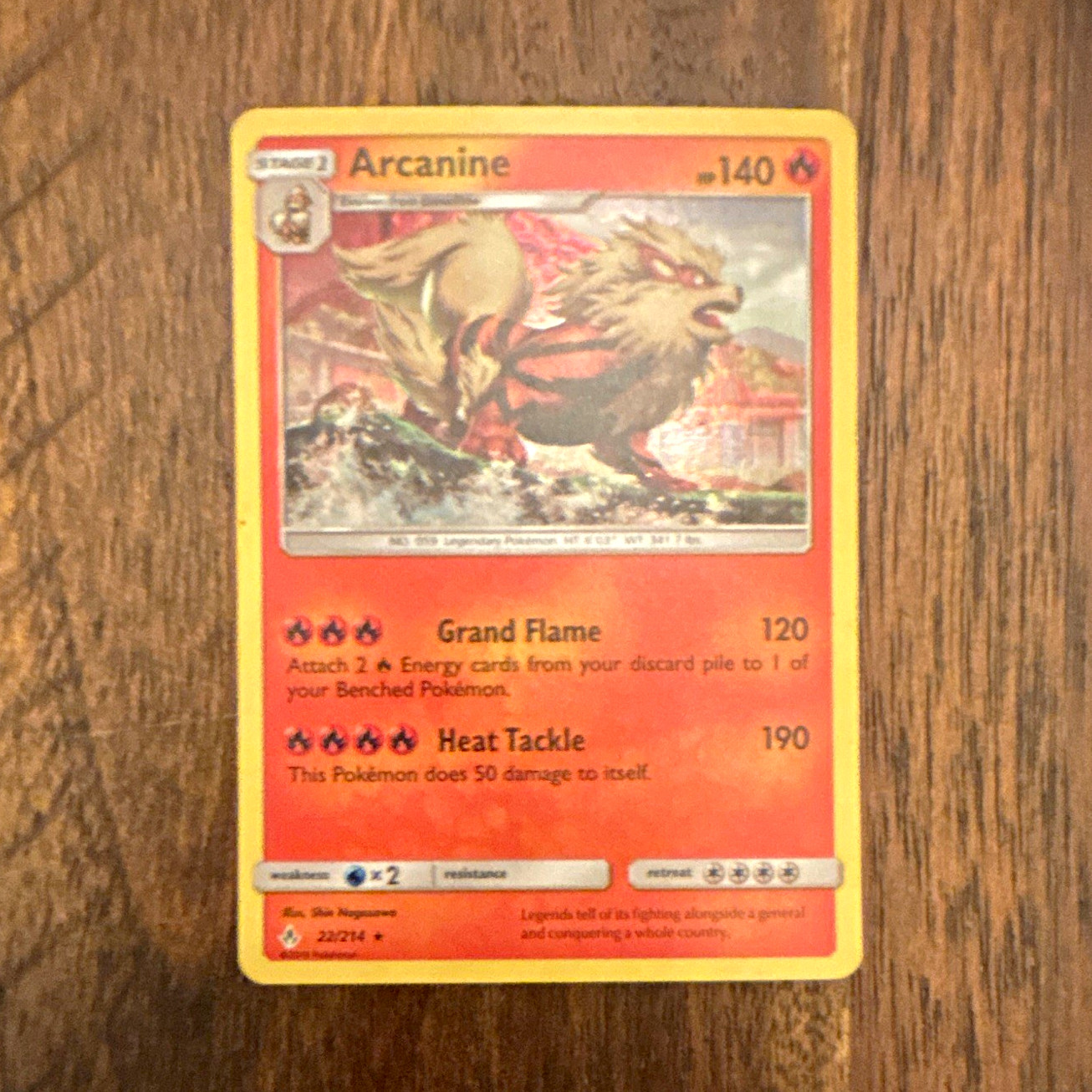 Arcanine 22/214 Holo Rare SM Unbroken Bonds Arcanine 22/214 Holo Rare SM Unbroken Bonds