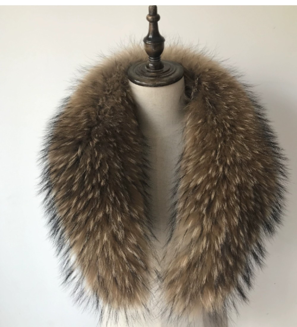  100% Real fox fur collar neck wrap /scarf black unisex jacket collar 100*17cm 