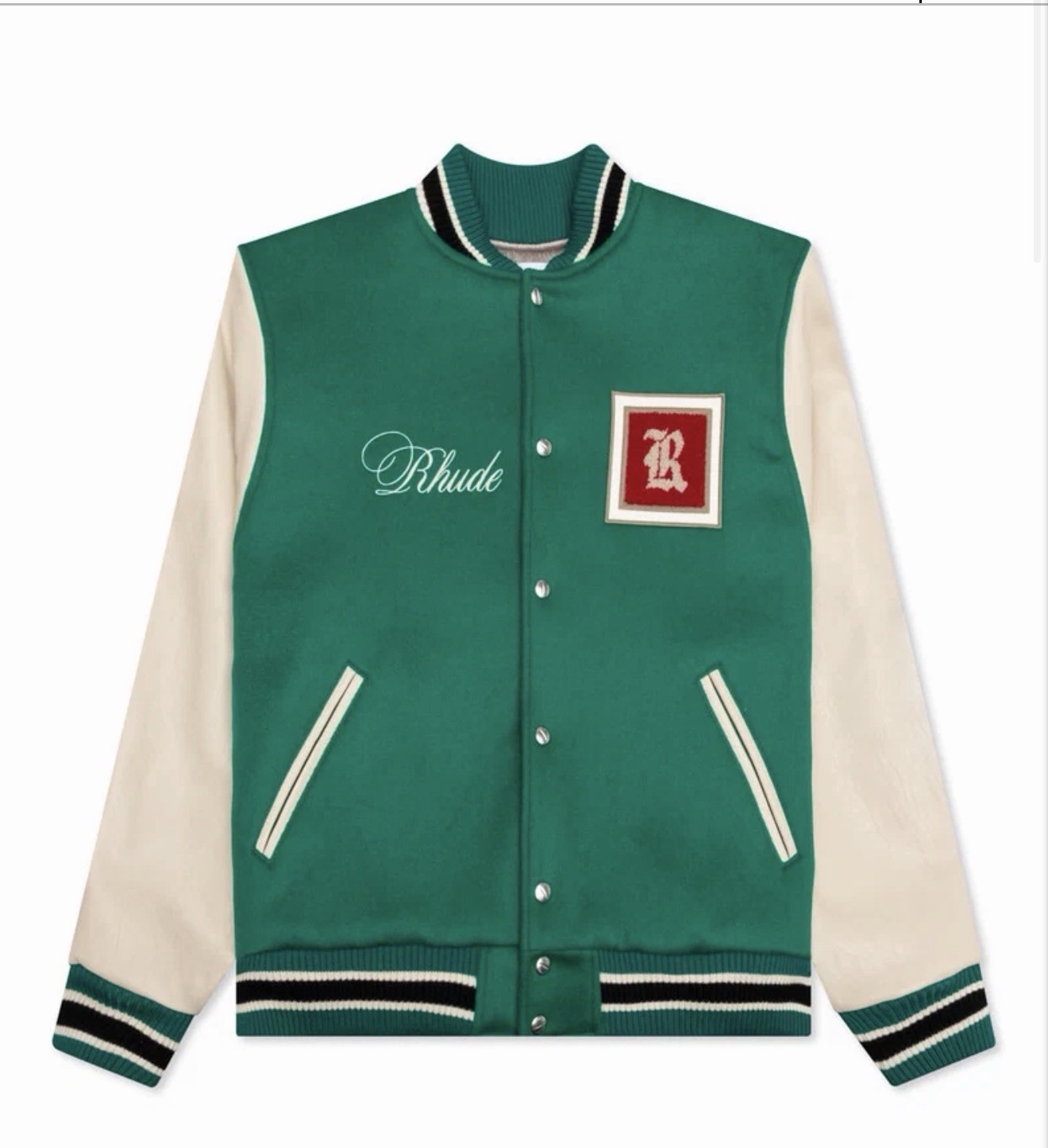 RHUDE Tile Varsity Jacket Men’s Size XL Menthol/Creme RHUDE Tile Varsity Jacket Men’s Size XL Menthol/Creme