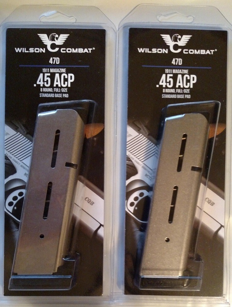 Wilson Combat 1911 45acp Full Size 8 Round Magazine 8rd Mag #47D - NEW - QTY 2