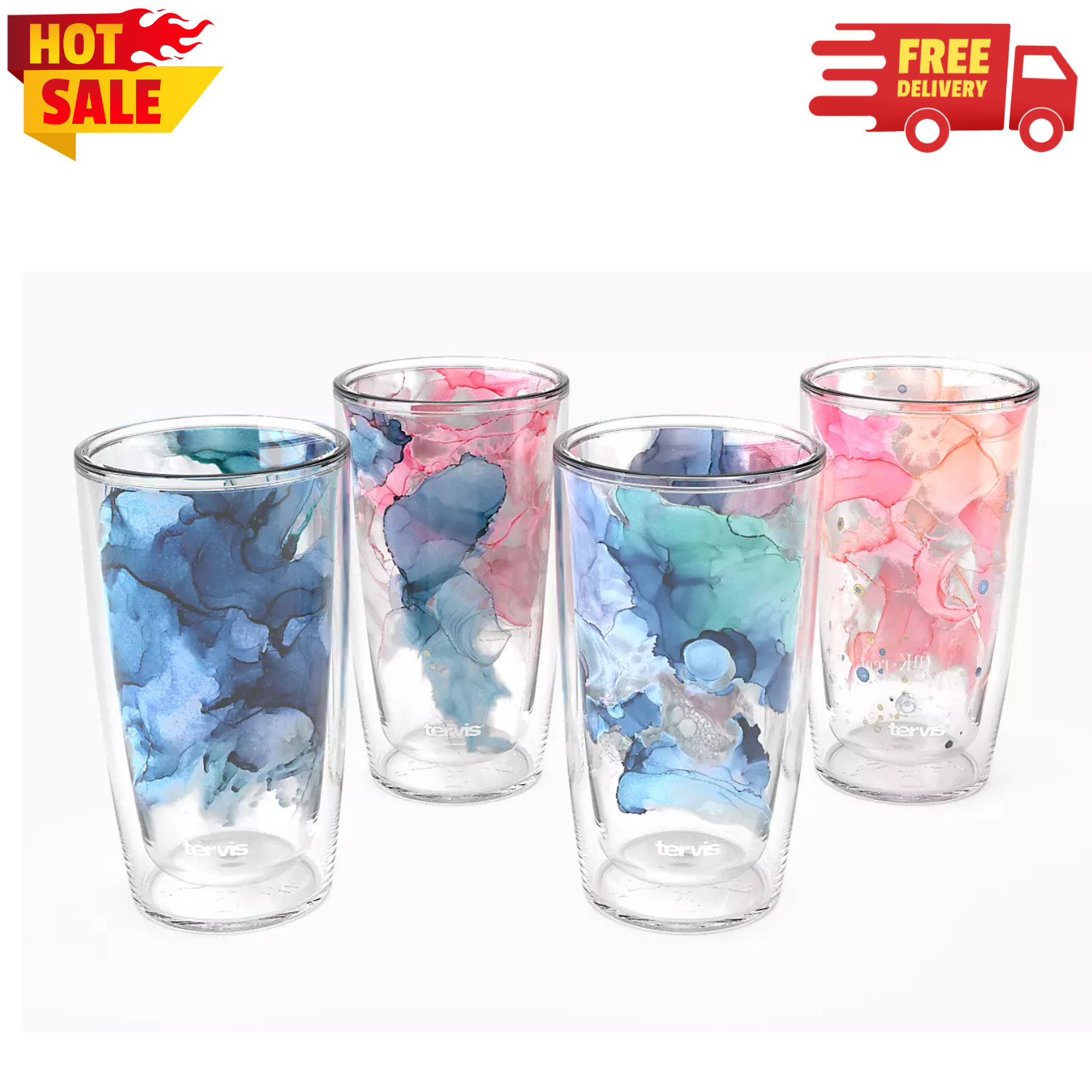 Tervis Inkreel - Nature Collection, 16 oz Tumbler 4 Pack, 1383497 - US Stock