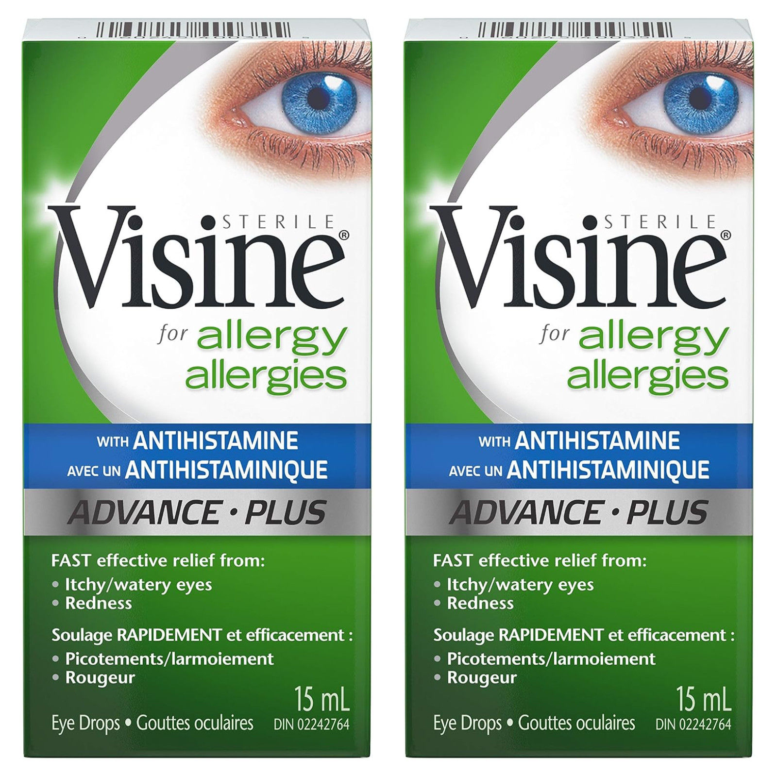 Visine Antihistamine Advance Allergy Eye Drops 15mL 2 Pack
