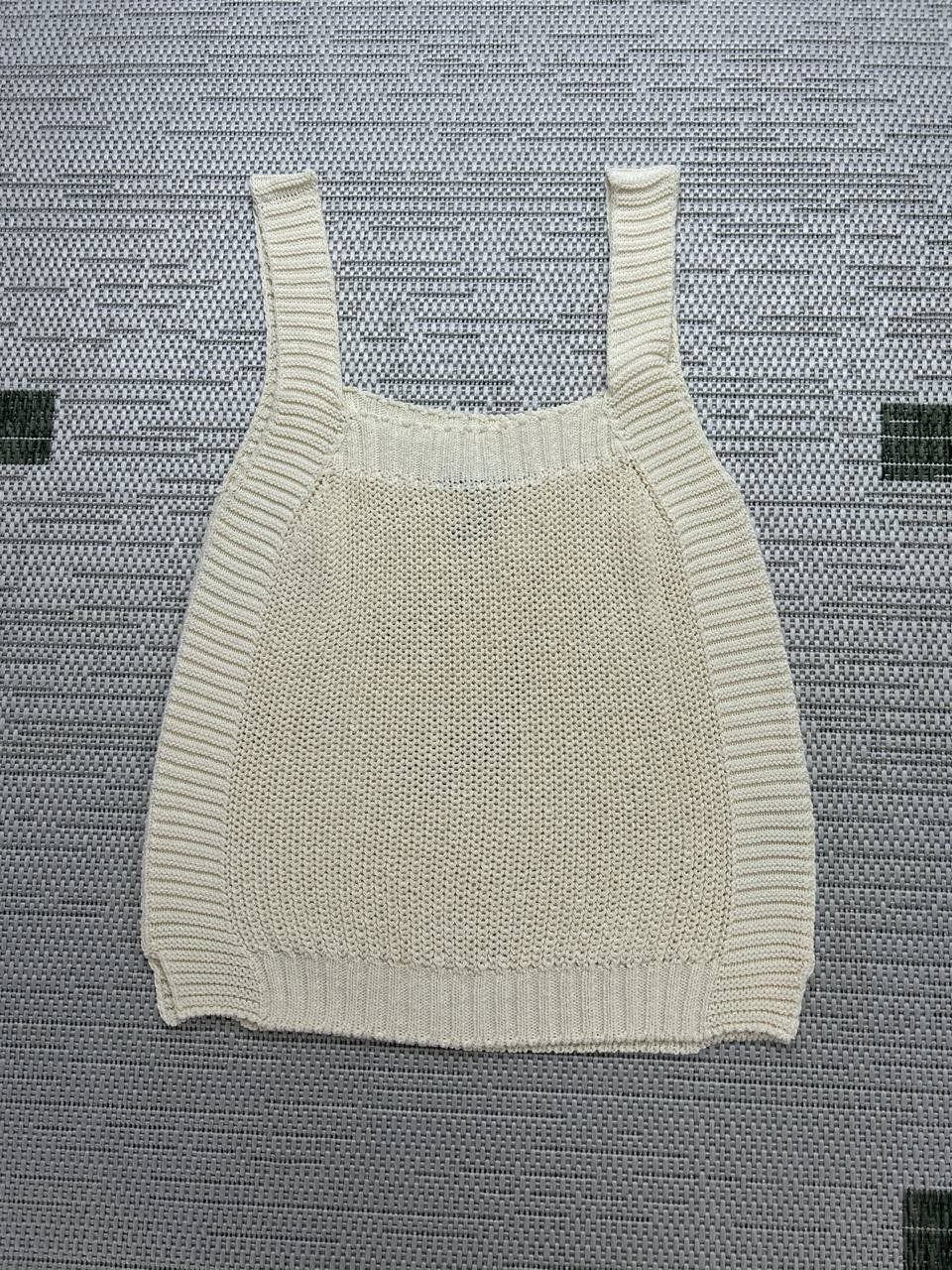 Massimo Dutti Shirt Womens Small Beige Knit Tank Top 
