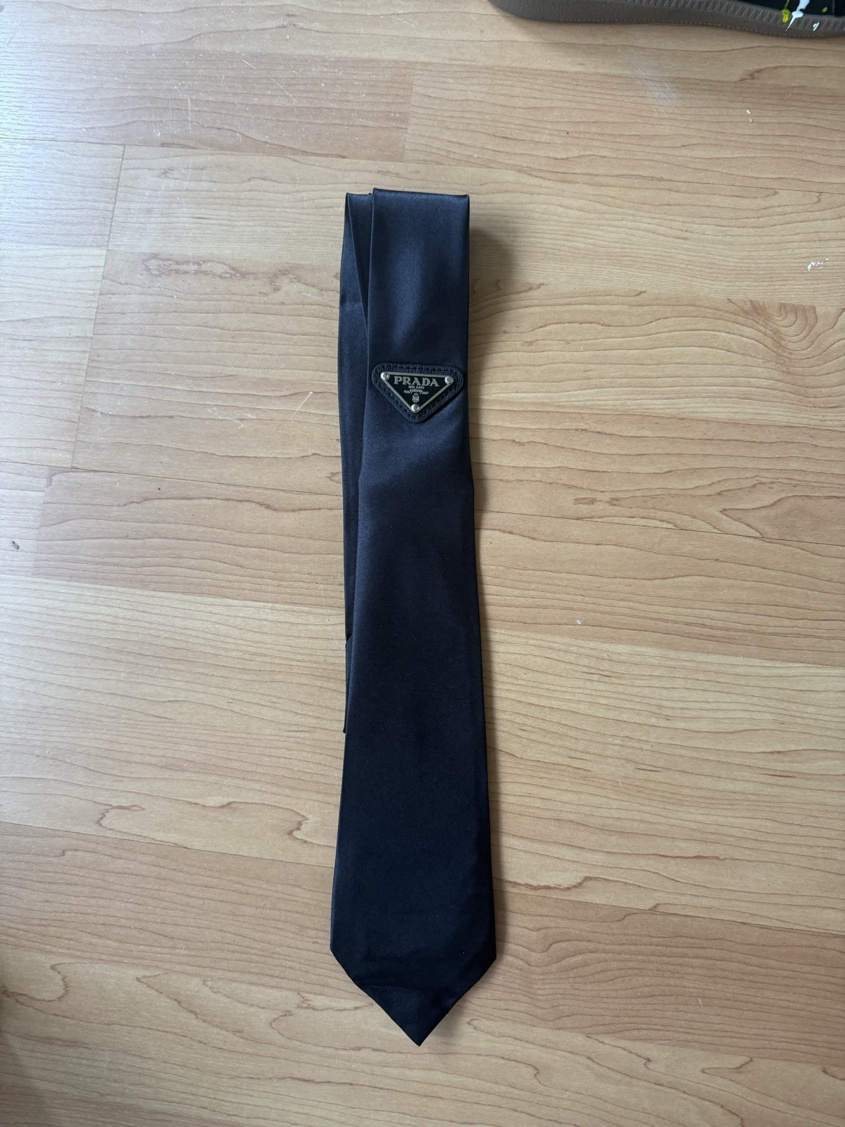 Prada Re-Nylon Triangle Logo Tie Prada Re-Nylon Triangle Logo Tie