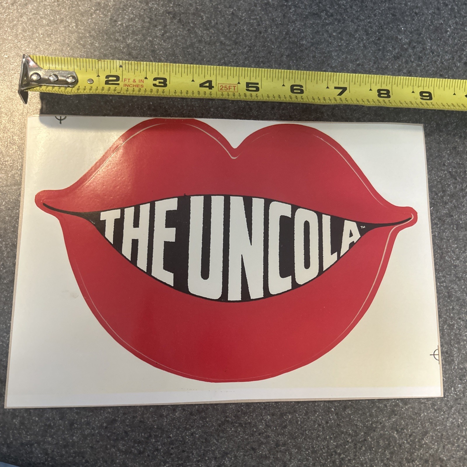 7 Up The UNCOLA Soda 1970s NOS Ad Sticker Decal The Rolling Stones LIPS Style