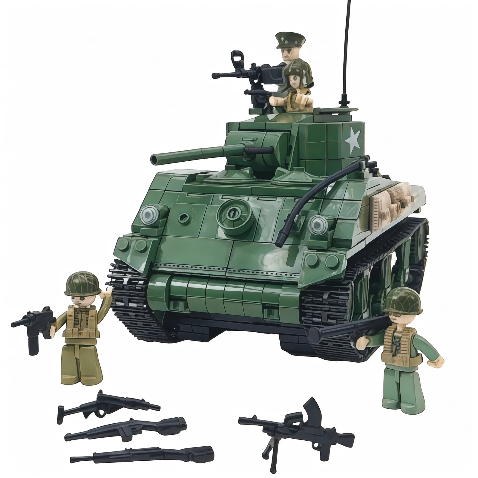 General Jim’s WWII M4A1 Sherman Tank GJ-USSH 726PCS Military Model