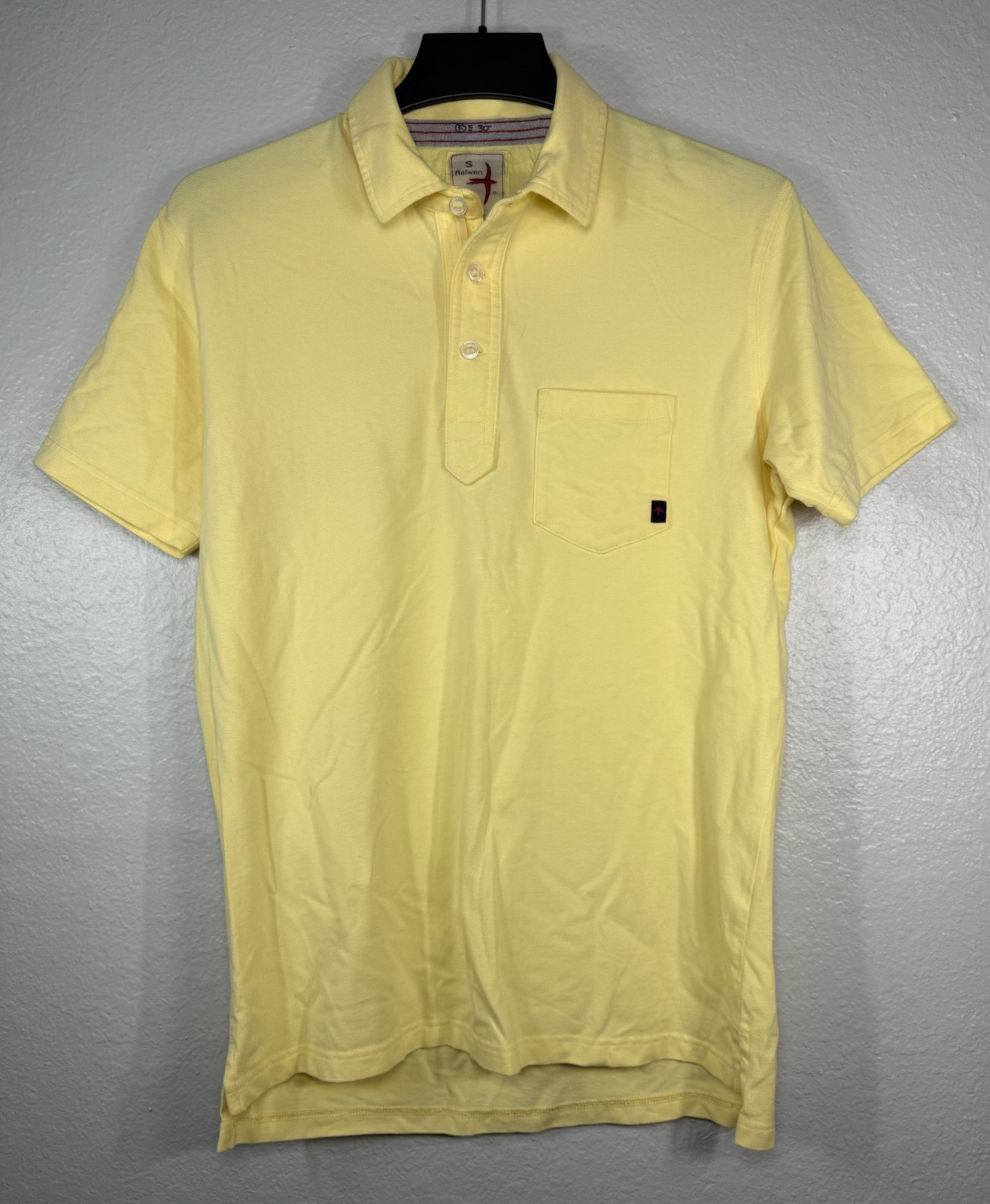 Relwen Pique Slot Polo butter light yellow Men’s Size S Preppy Relwen Pique Slot Polo butter light yellow Men’s Size S Preppy