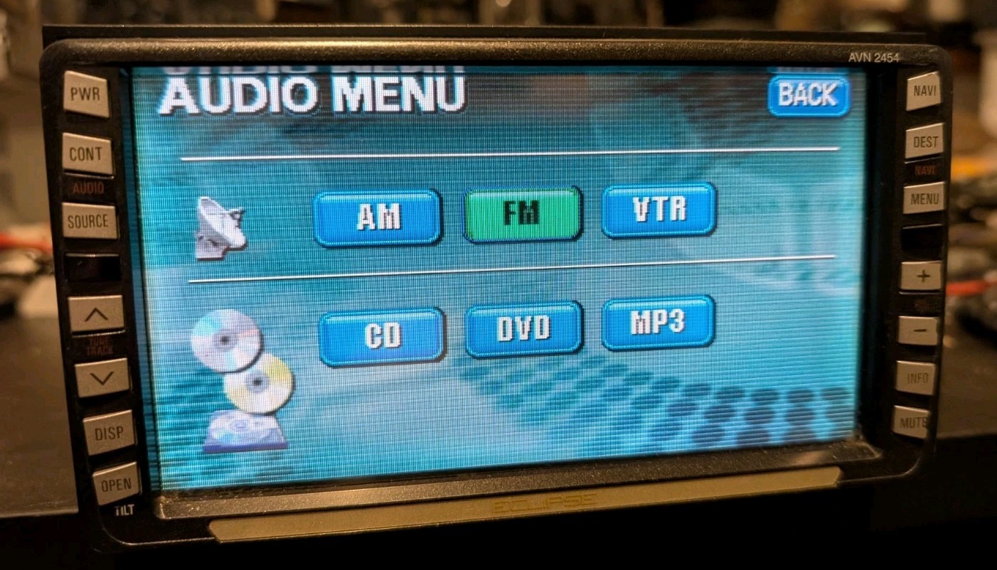 FUJITSU Eclipse TOUCHSCREEN CAR RADIO CD DVD NAV AVN 2454 6.5˝ Tilt -Has Issues