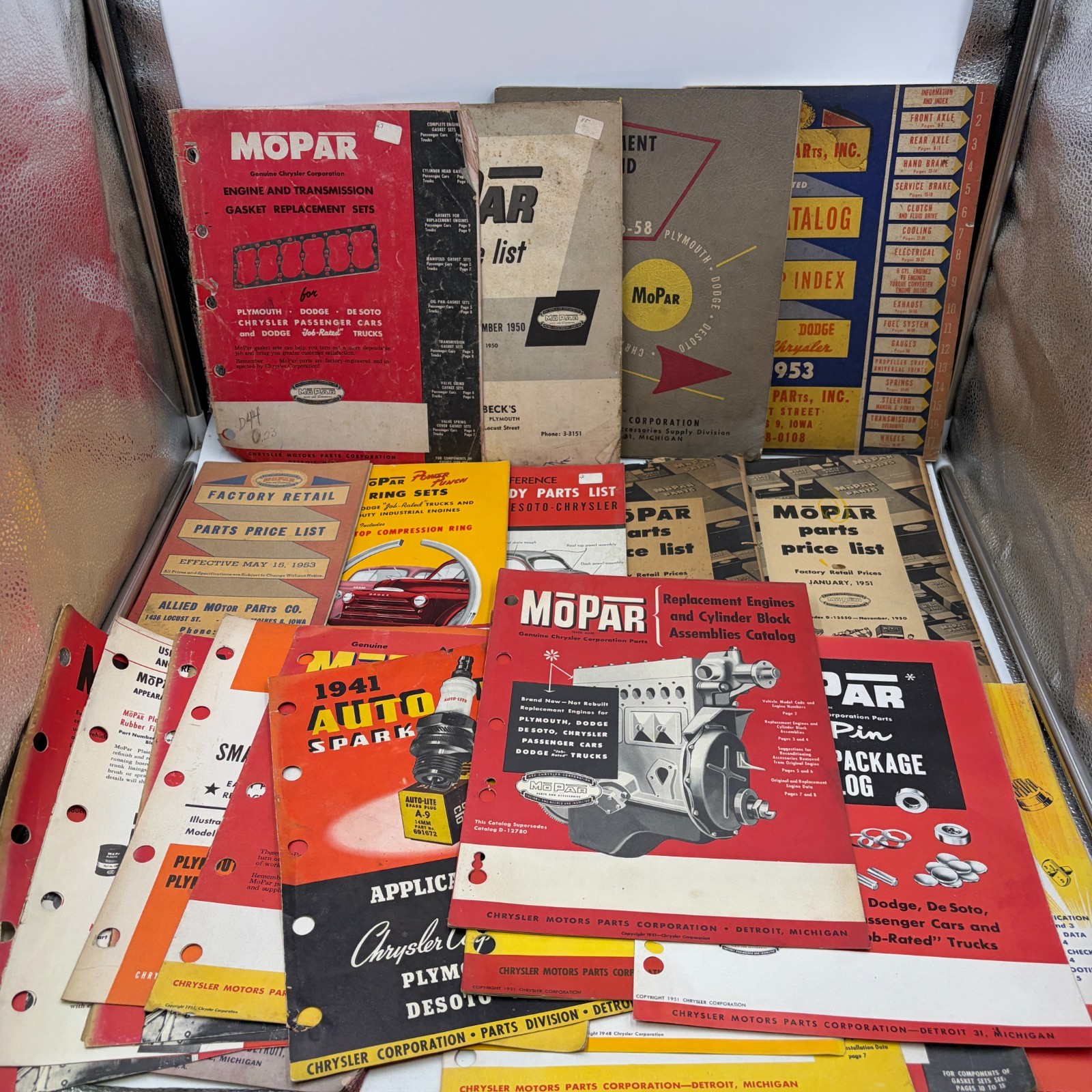 Vintage 1940s 1950s Mopar Parts Catalogs Price Lists Dealer Literature Lot
