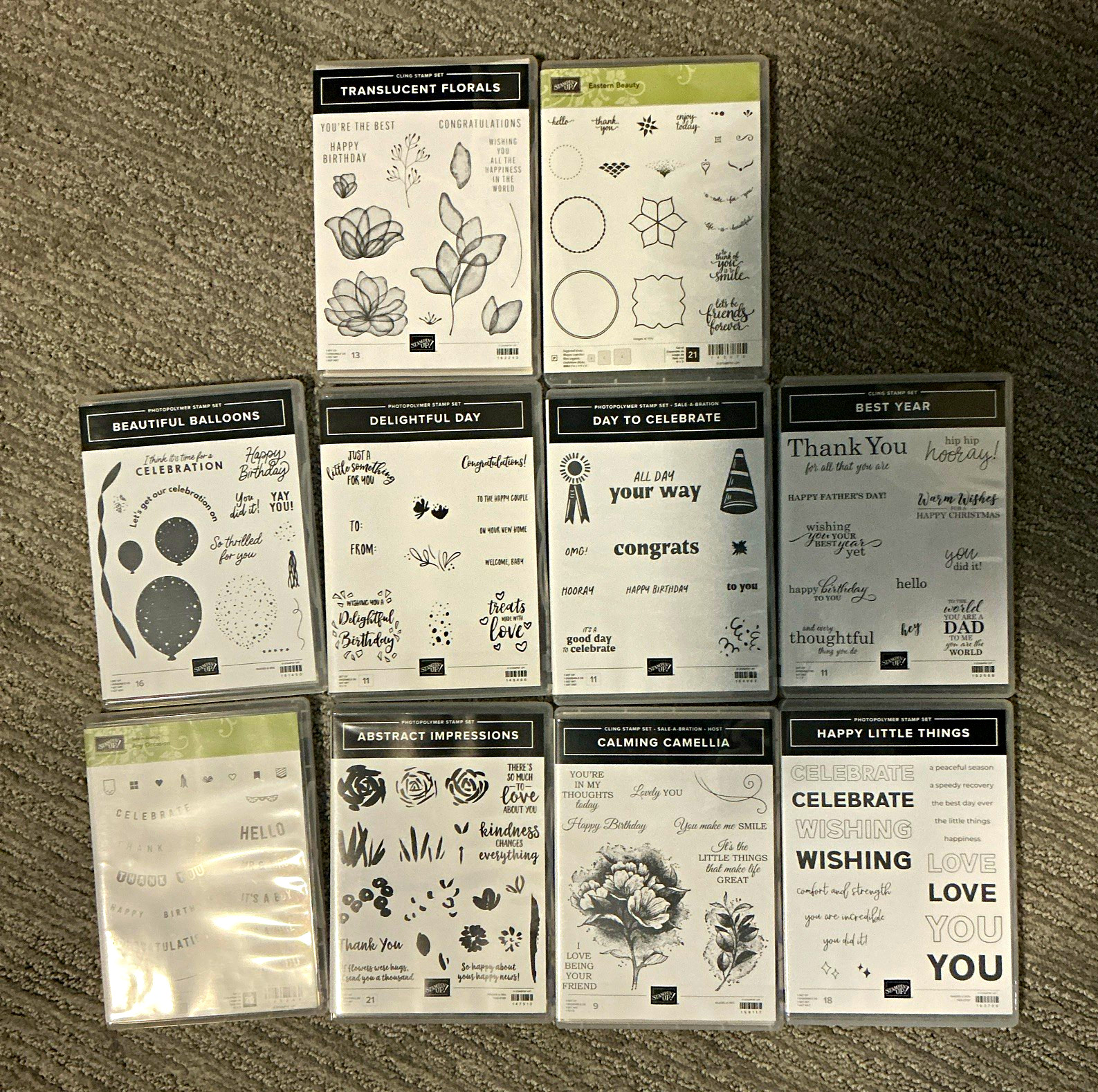 Stampin' Up Photopolymer Unmounted Stamp Set Lot (10) Greetings Stampin' Up Photopolymer Unmounted Stamp Set Lot (10) Greetings
