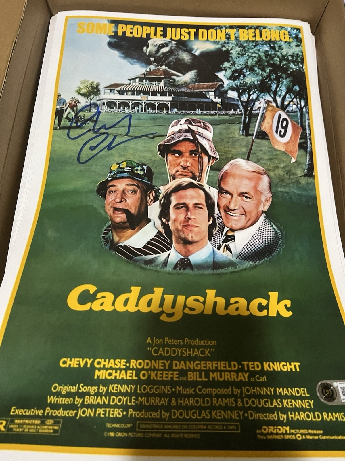 Autographed Chevy Chase Caddyshack 11x17 Mini Poster Signed Beckett Witnessed