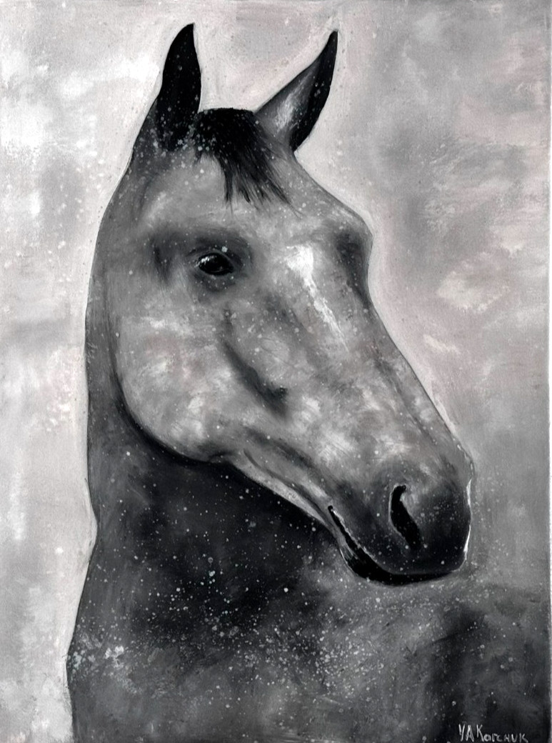 ORIGINAL OIL PAINTING HORS PORTRAIT STRETCH CANVAS SIGNED ORIGINAL OIL PAINTING HORS PORTRAIT STRETCH CANVAS SIGNED